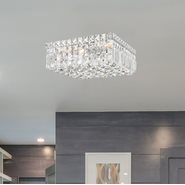 W33516C12 Cascade 4 light Chrome Finish with Clear Crystal Ceiling Light