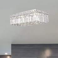 W33528C16 Cascade 4 Light Chrome Finish with Clear Crystal Ceiling Light