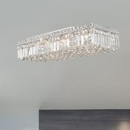 W33530C24 Cascade 6 Light Chrome Finish and Clear Crystal Flush Mount Ceiling Light