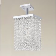 W33732C6 Prism 1 Light Chrome Finish Crystal String Semi Flush Mount Ceiling Light - Discontinued