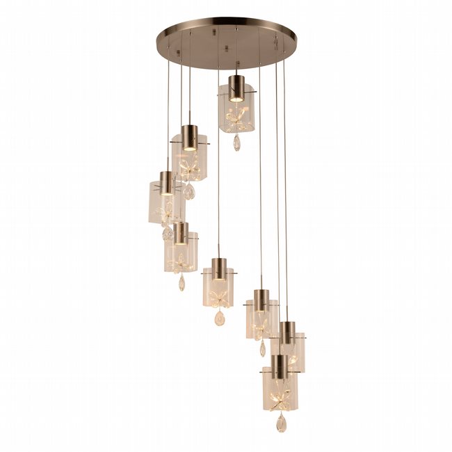 w33820mn23 Papillon 8 Light Matte Nickel Finish LED Ceiling Light