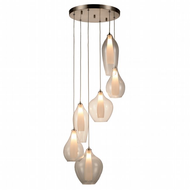 w33827mn16 Botella 6 Light Matte Nickel Finish G9 Ceiling Light