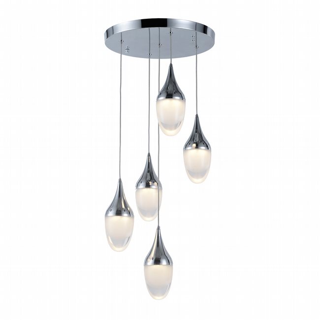 w33837c14 Droplet 5 Light Chrome Finish LED Ceiling Light