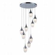 w33838c18 Droplet 9 Light Chrome Finish LED Ceiling Light