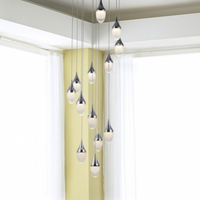 w33839c22 Droplet 1 Light Chrome Finish LED Ceiling Light