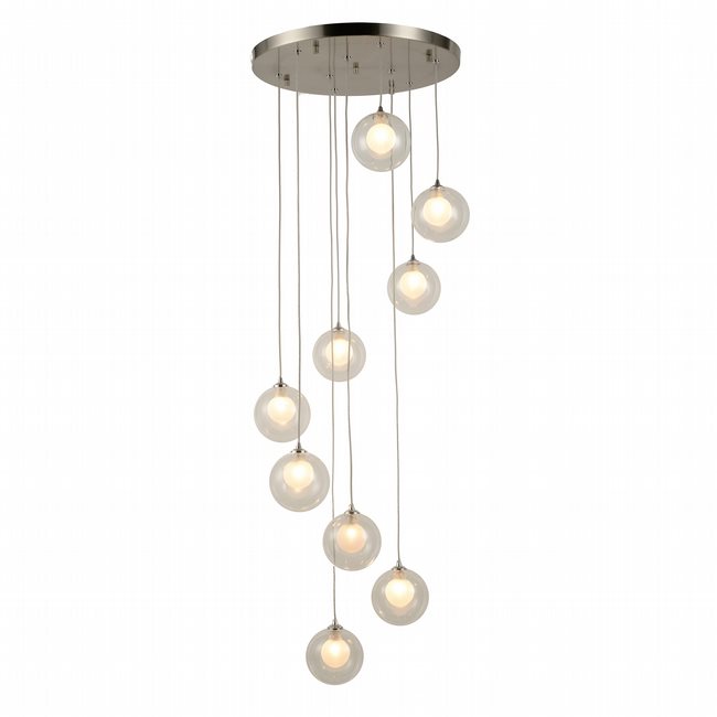 w33852mn18 Moulin 9 Light Brushed Nickel Finish G9 Ceiling Light