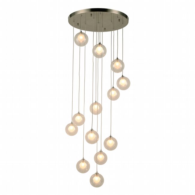 w33853mn22 Moulin 13 Light Brushed Nickel Finish G9 Ceiling Light