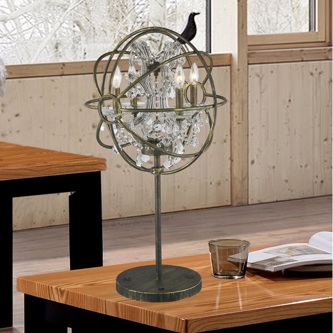 w53190ab18-cl Armillary 4 Light antique-bronze Finish Table Lamp