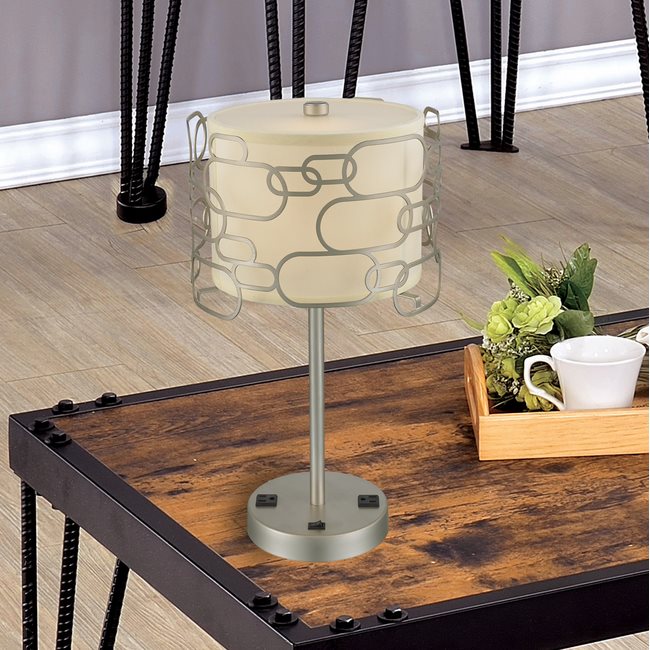 w53440mn12 Montauk 1 Light Matte Nickel Finish Table Lamp - Discontinued