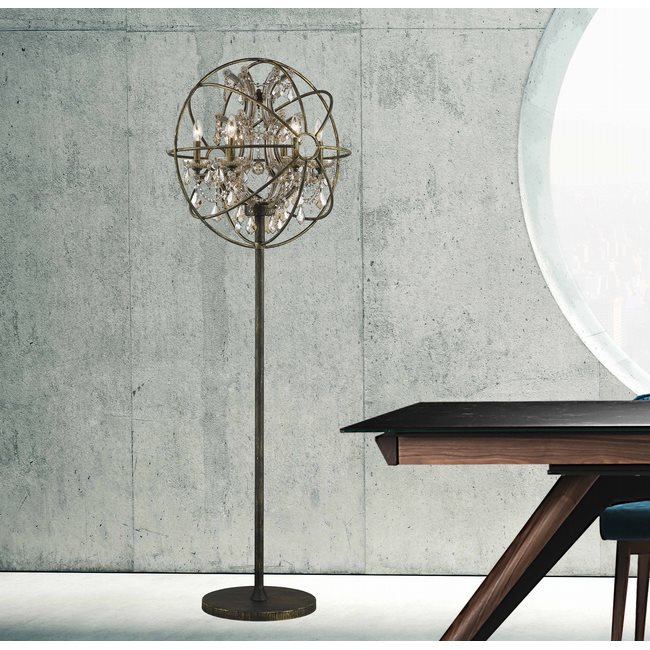 w63190ab24-gt Armillary 6 Light Antique Bronze Floor Lamp