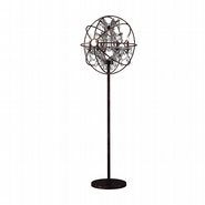 w63190f24-cl Armillary 24 in. D x 69 in. H  Dark Bronze Finish with Clear Crystal Foucault's Orb Table Lamp Large