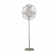 w63190mn24-cl Armillary 24 in. D x 69 in. H  Matte Nickel Finish with Clear Crystal Foucault's Orb Table Lamp Large