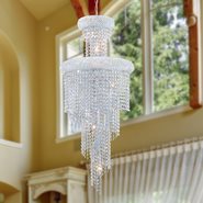 W83029C16 Empire 10 Light Chrome Finish and Clear Crystal Chandelier