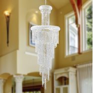 W83029C22 Empire 22 Light Chrome Finish and Clear Crystal Chandelier
