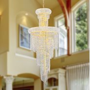 W83029G16 Empire 10 Light Gold Finish and Clear Crystal Chandelier