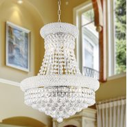 W83030C16 Empire 8 Light Chrome Finish and Clear Crystal Mini Chandelier