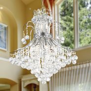 W83040C25 Empire 15 Light Chrome Finish and Clear Crystal Chandelier