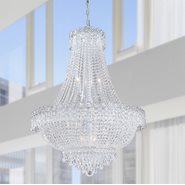 W83048C24 Empire 12 light Chrome Finish with Clear Crystal Chandelier