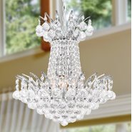 W83053C16 Empire 4 light Chrome Finish with Clear Crystal Chandelier