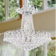 W83053C19 Empire 8 Light Chrome Finish and Clear Crystal Chandelier