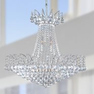 W83053C24 Empire 11 Light Chrome Finish and Clear Crystal Chandelier
