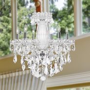 W83090C25 Olde World 6 light Chrome Finish with Double-cut Clear Crystal Chandelier - Discontinued