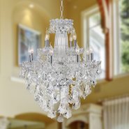 W83092C31 Olde World 12 light Chrome Finish with Double-cut Clear Crystal Chandelier - Discontinued
