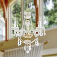 W83095G23 Provence 4 Light Gold Finish Clear Crystal Chandelier