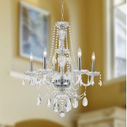 W83096C23-CL Provence 6 light Chrome Finish with Clear Crystal Chandelier