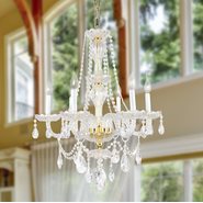 W83096G23 Provence 6 light Gold Finish and Clear Crystal Chandelier