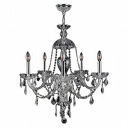 W83101C25-CL Provence 5 light Chrome Finish and Clear Crystal Chandelier