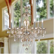 W83101C26-AM Provence 7 Light Chrome Finish with Amber Crystal Chandelier - Discontinued