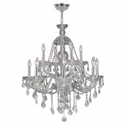 W83101C28-CL Provence 12 Light Chrome Finish and Clear Crystal Chandelier Two 2 Tier