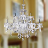 W83101C35-CL Provence 15 Light Chrome Finish and Clear Crystal Chandelier Two 2 Tier