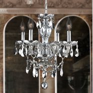 W83103C17-CH Provence 4 light Chrome Finish with Chrome Crystal Chandelier