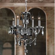 W83103C17-SM Provence 4 light Chrome Finish with Smoke Crystal Chandelier