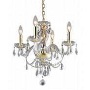W83103G17-CL Provence 4 Light Gold Finish Crystal Chandelier