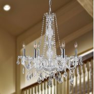 W83105C24-CL Provence 6 Light Chrome Finish and Clear Crystal Chandelier