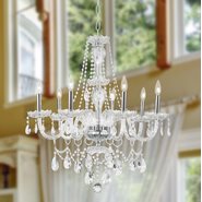 W83097C28-CL Provence 8 light Chrome Finish Clear Crystal Chandelier