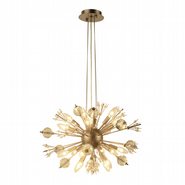 W83111MG24 Starburst 20 Light Matte Gold Finish and Clear Crystal Sputnik Chandelier D24 in. x H16 in. Large