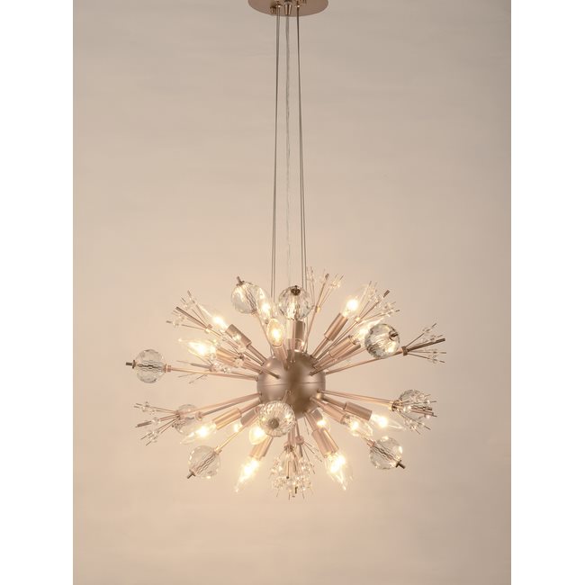 W83111MG24 Starburst 20 Light Matte Gold Finish and Clear Crystal