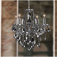 W83119C18-SM Catherine 4 Light Chrome Finish and Smoke Crystal Chandelier