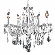 W83120C18-CL Catherine 5 Light Chrome Finish with Clear Crystal Chandelier - Discontinued