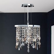 W83124C10 Fiona 1 light Chrome Finish with Multi-Colored Crystal Pendant