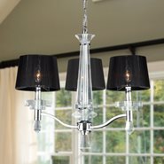 W83135C22 Gatsby 3 light Chrome Finish with Clear Crystal Chandelier
