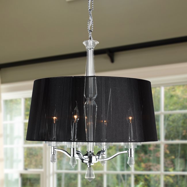 W83135C25 Gatsby 4 light Chrome Finish with Clear Crystal Chandelier