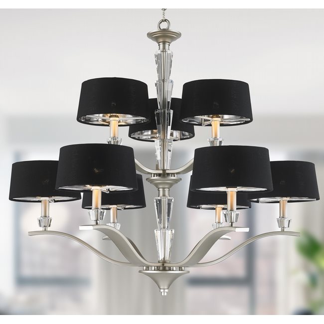 w83138mn34 Gatsby 9 Light Matte Nickel Finish Pendant