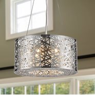W83143C16 Aramis 7 LED Light Chrome Finish and Clear Crystal Round Chandelier
