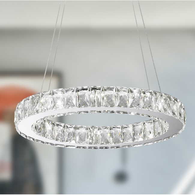 W83147KC18 Galaxy LED Chandelier, 10 Light, Chrome Finish, Clear Crystal