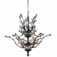 W83152F21 Aspen 8-Light Chrome Finish and Crystal Floral Chandelier 21 in. D x 22 in. H Two 2 Tier Medium